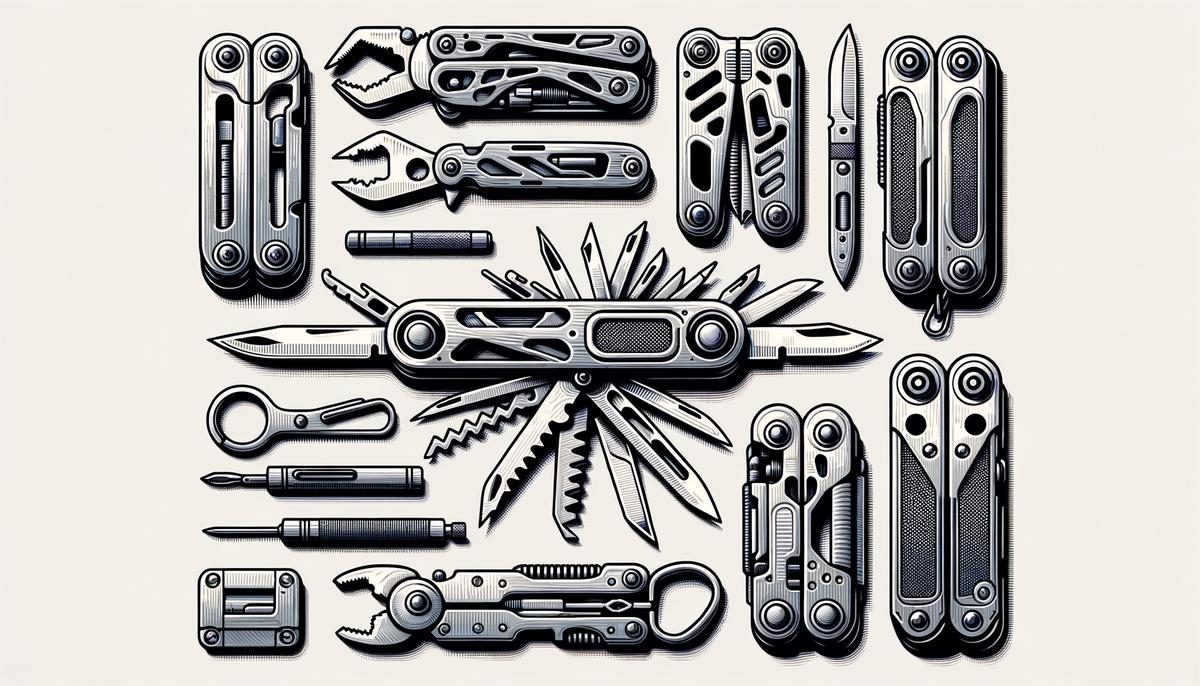 Different multi-tool options displayed to help you make the right choice. Avoid using words, letters or labels in the image when possible.